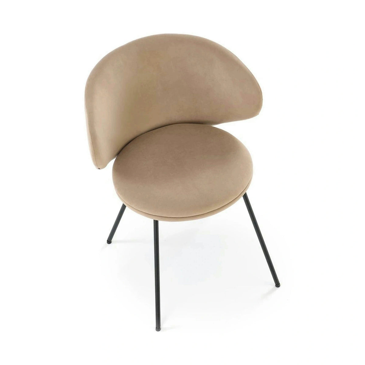 Scaun K587, bej - Mavel 38, stofa catifelata/otel, 60x58x77 cm