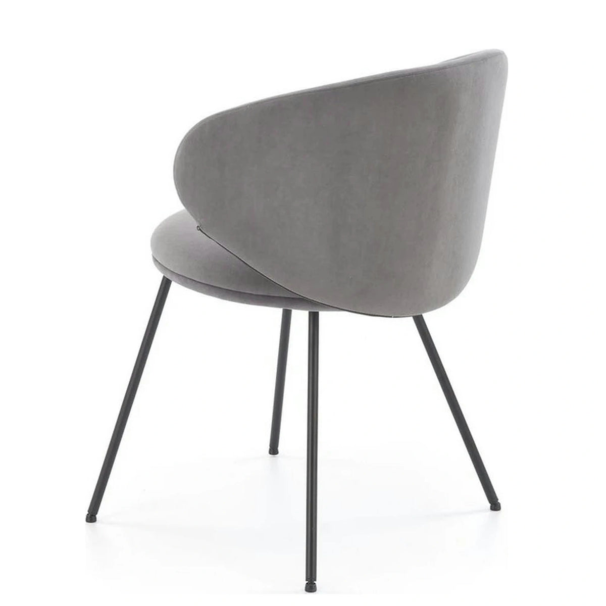 Scaun K587, gri - Mavel 14, stofa catifelata/otel, 60x58x77 cm