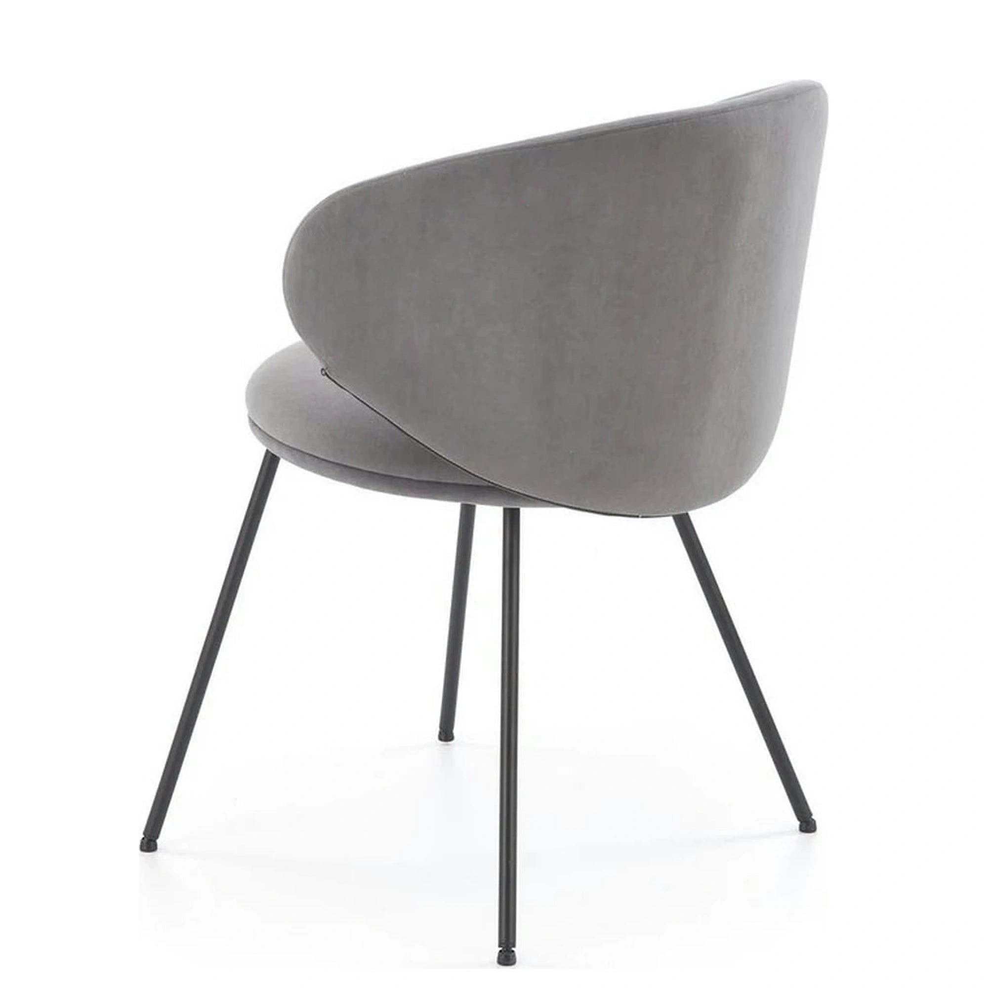 Scaun K587, gri - Mavel 14, stofa catifelata/otel, 60x58x77 cm