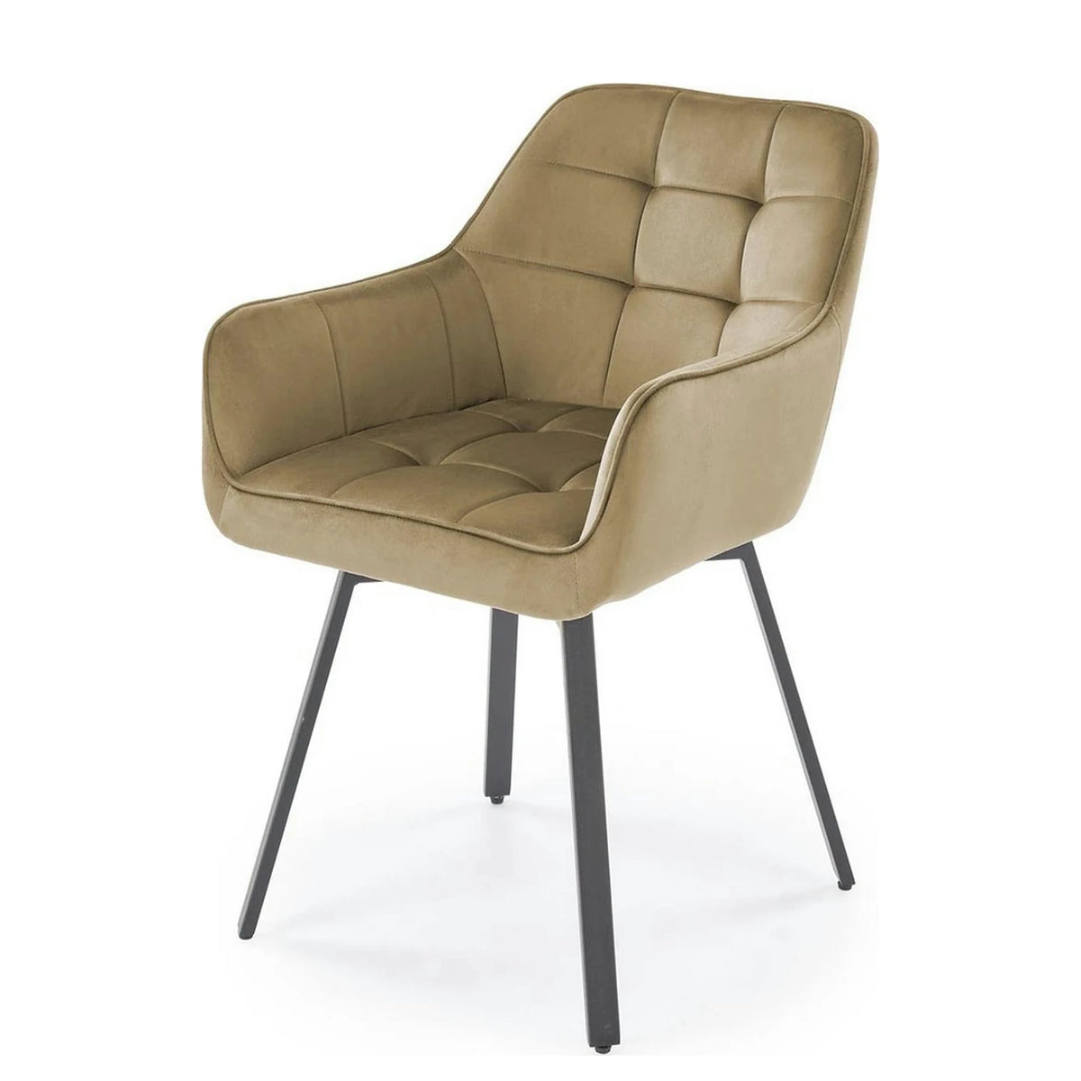 Scaun K588, bej - HLR 07, stofa catifelata/otel, 55x60x89 cm