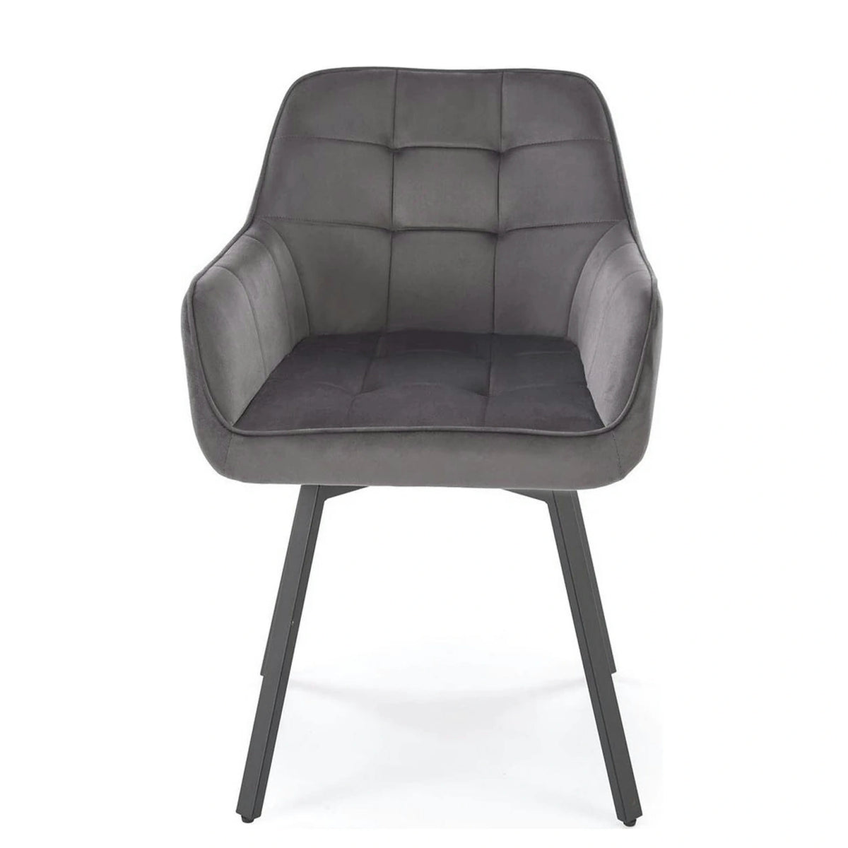 Scaun K588, gri - HLR 21, stofa catifelata/otel, 55x60x89 cm