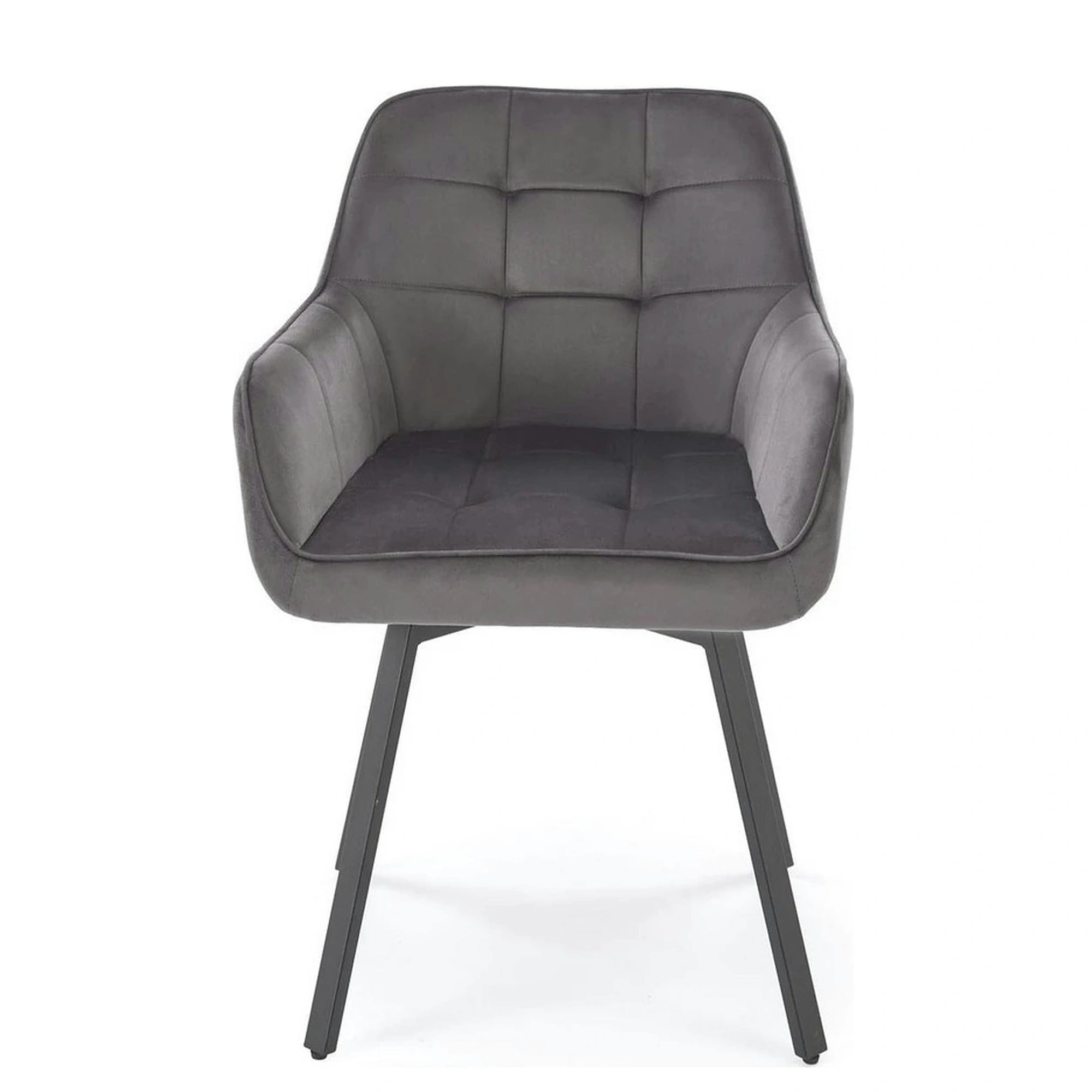 Scaun K588, gri - HLR 21, stofa catifelata/otel, 55x60x89 cm
