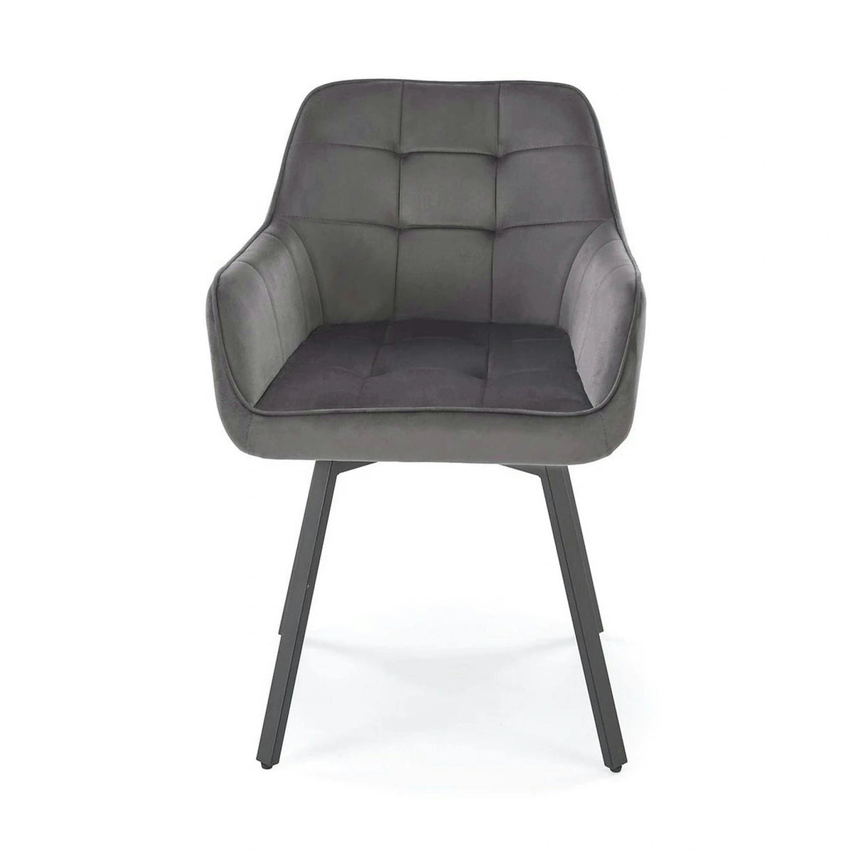 Scaun K588, gri - HLR 21, stofa catifelata/otel, 55x60x89 cm
