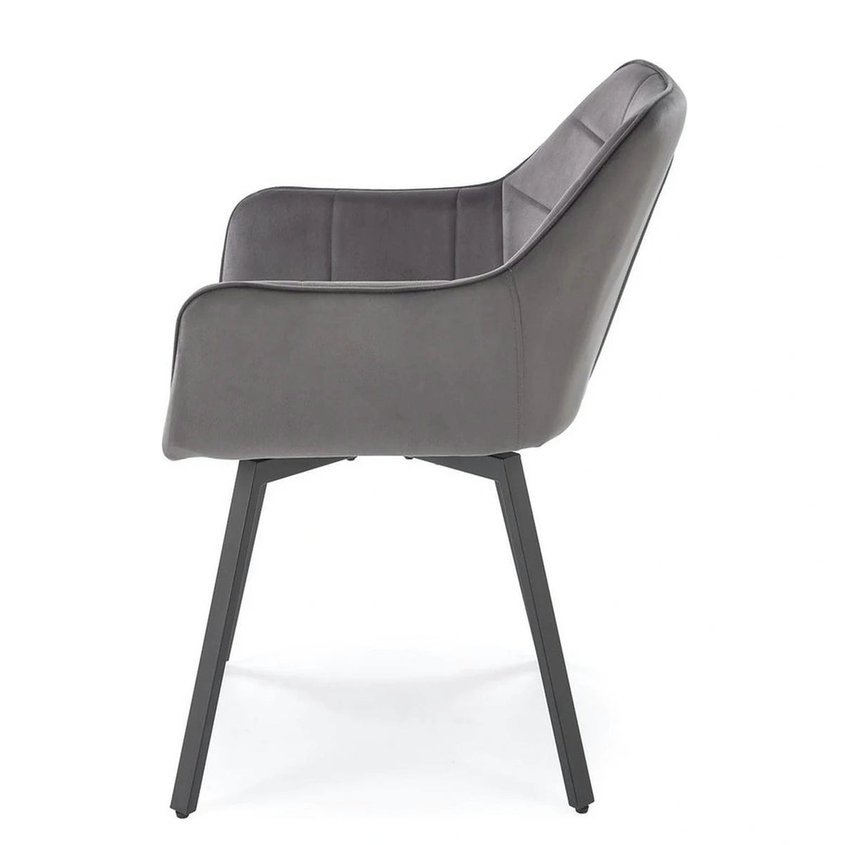Scaun K588, gri - HLR 21, stofa catifelata/otel, 55x60x89 cm