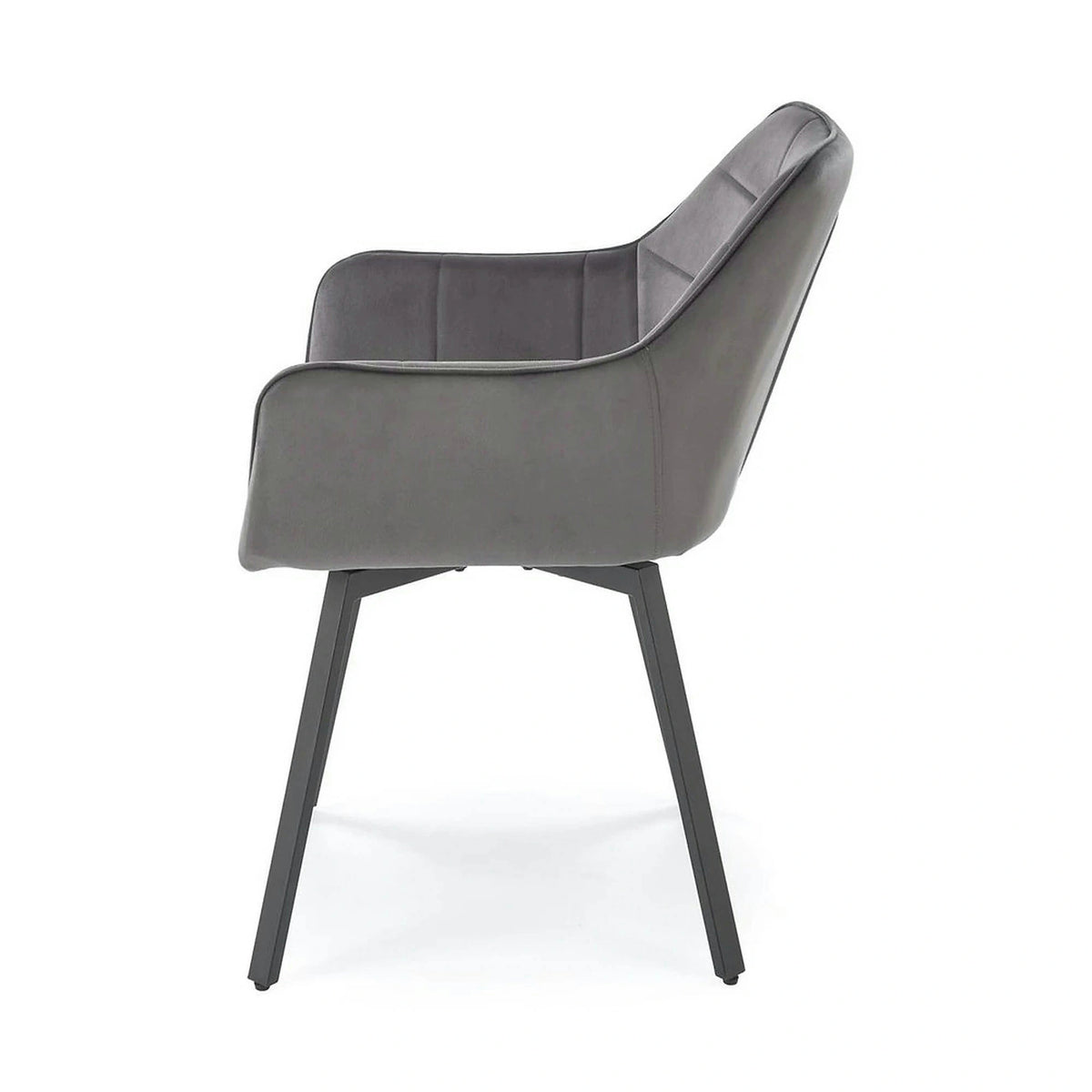 Scaun K588, gri - HLR 21, stofa catifelata/otel, 55x60x89 cm