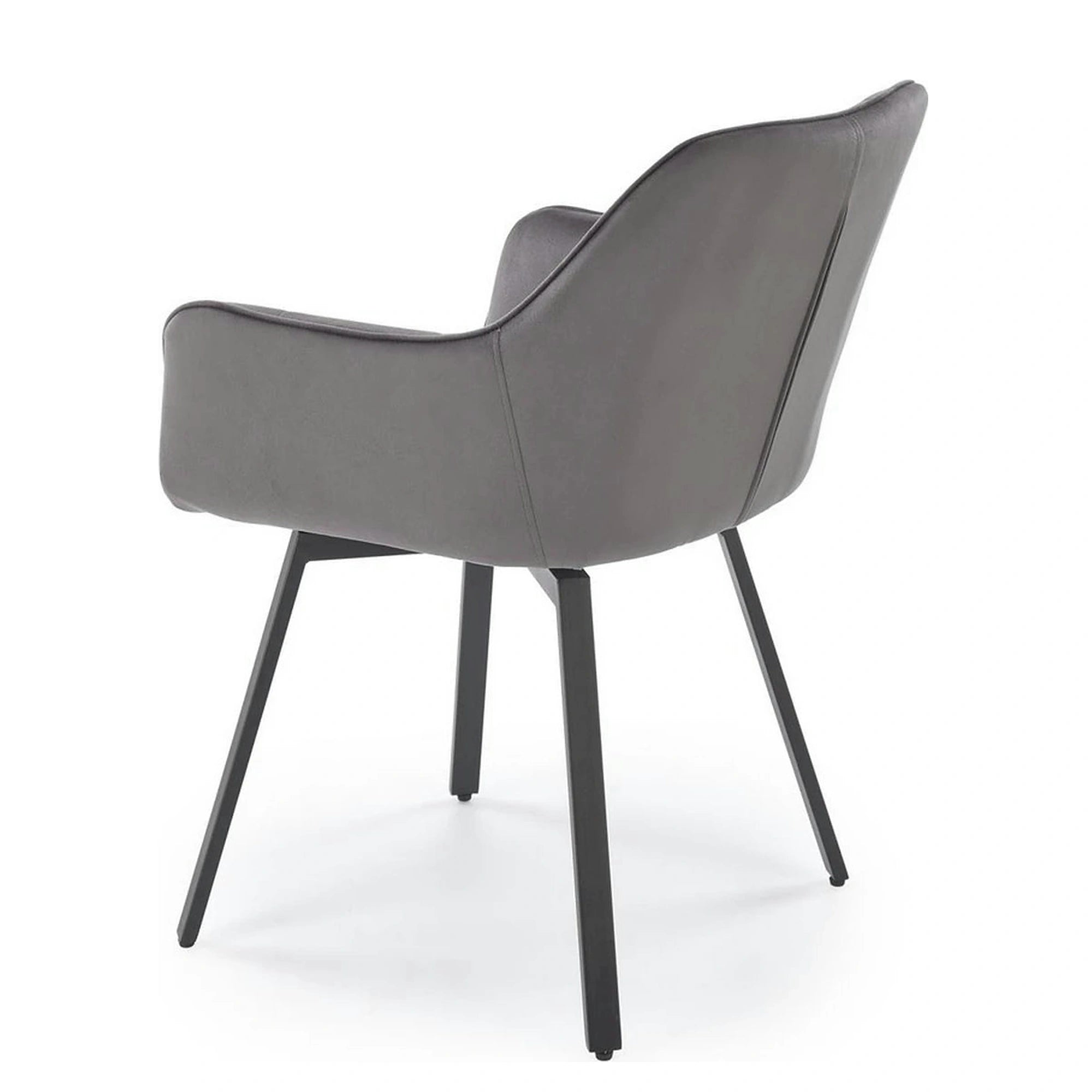 Scaun K588, gri - HLR 21, stofa catifelata/otel, 55x60x89 cm