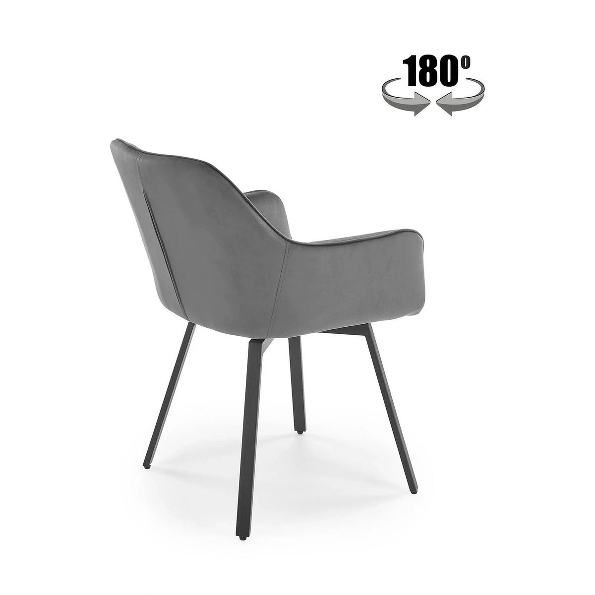 Scaun K588, gri - HLR 21, stofa catifelata/otel, 55x60x89 cm