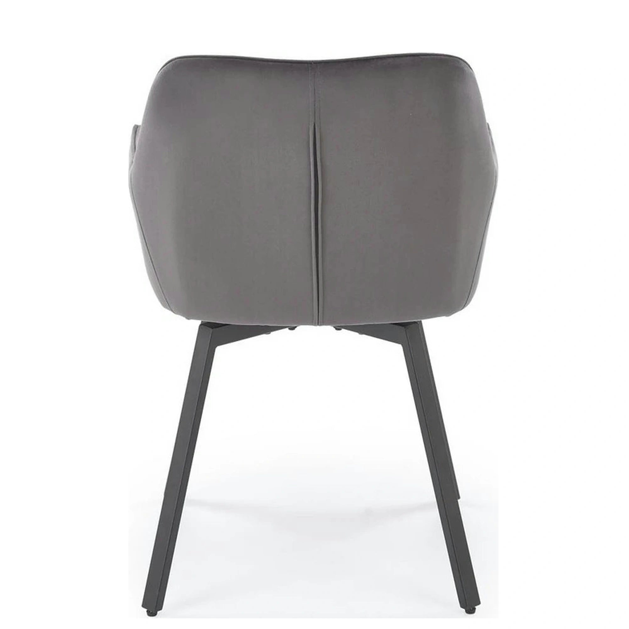 Scaun K588, gri - HLR 21, stofa catifelata/otel, 55x60x89 cm