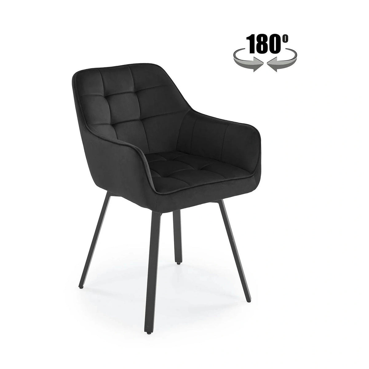 Scaun K588, negru - HLR 66, stofa catifelata/otel, 55x60x89 cm