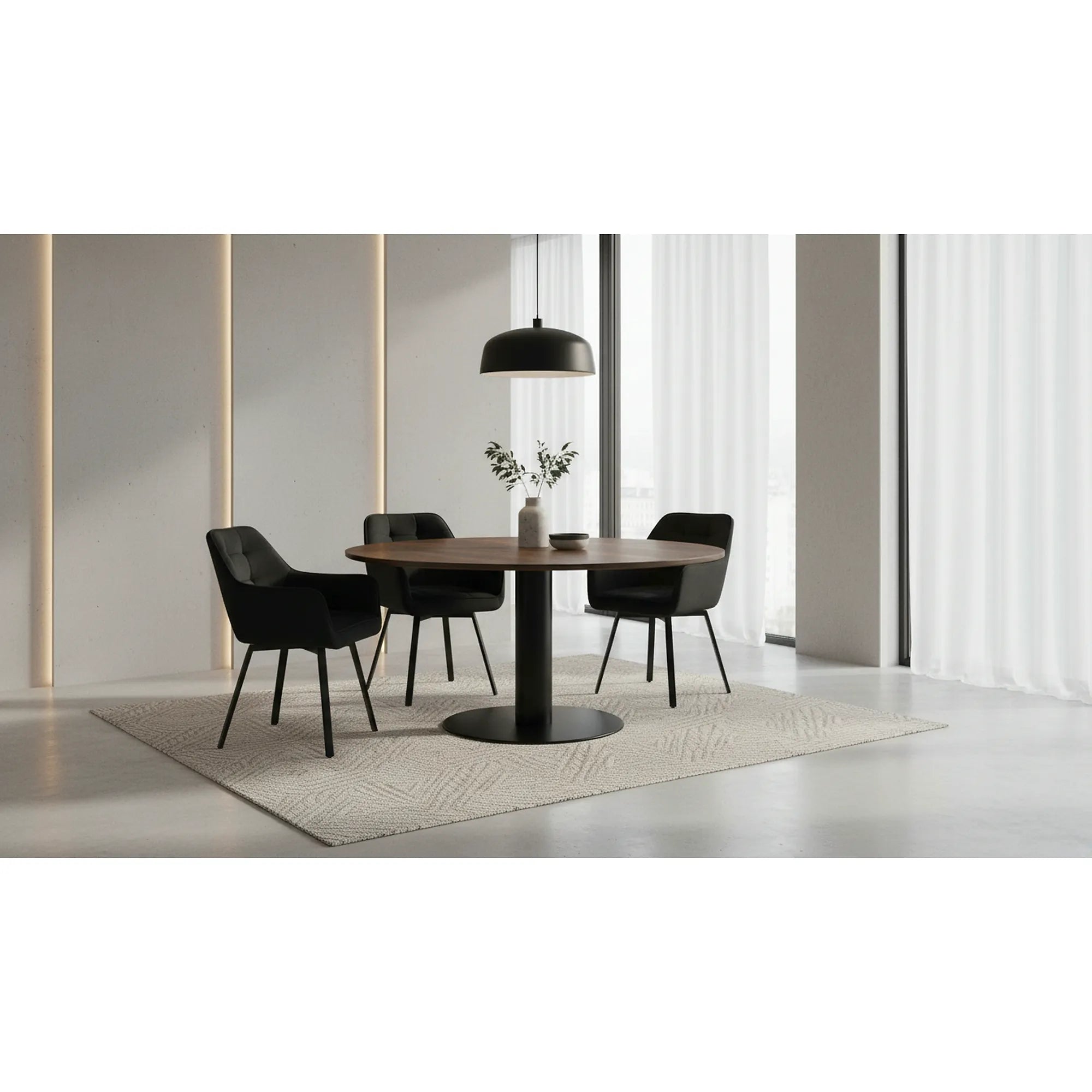 Scaun K588, negru - HLR 66, stofa catifelata/otel, 55x60x89 cm