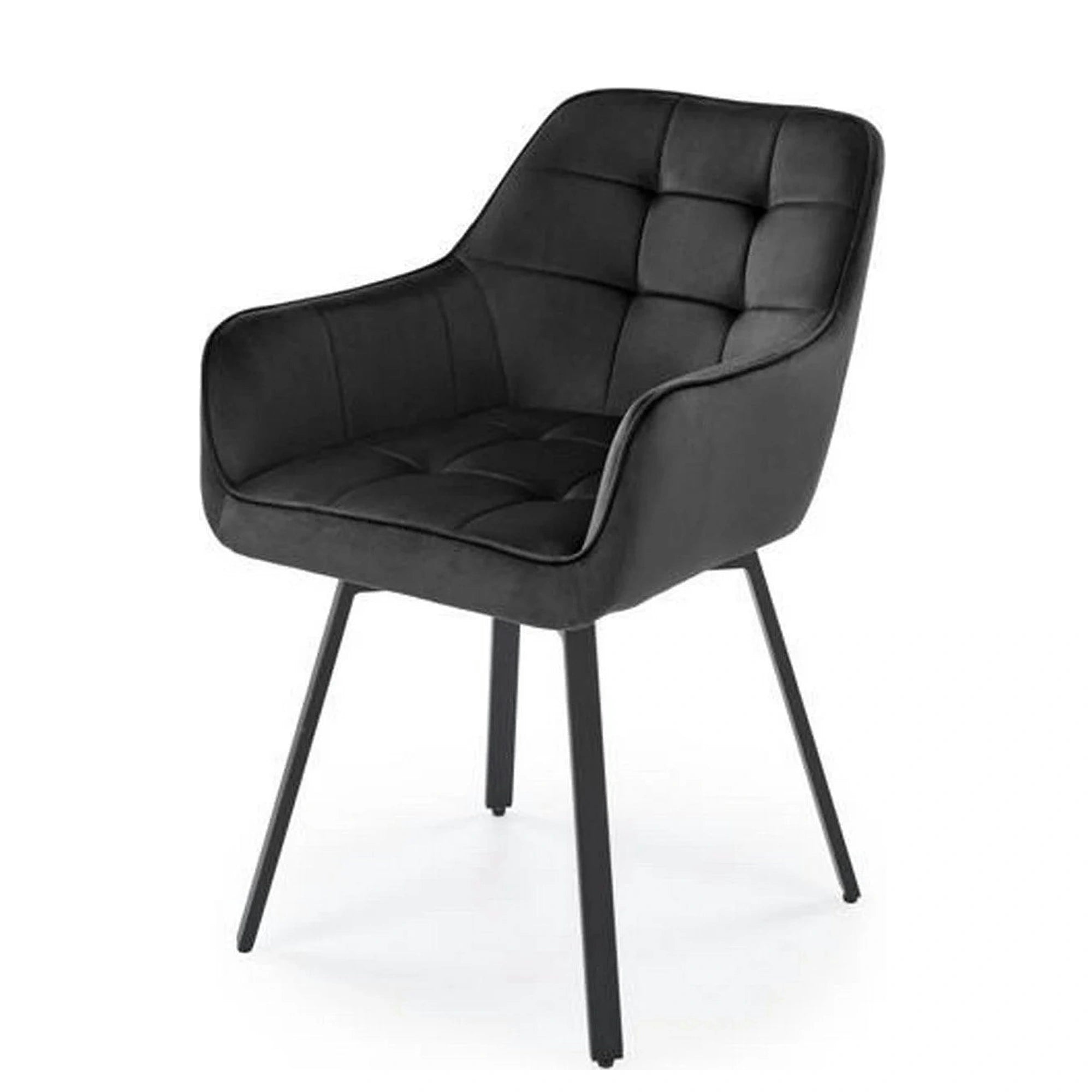 Scaun K588, negru - HLR 66, stofa catifelata/otel, 55x60x89 cm