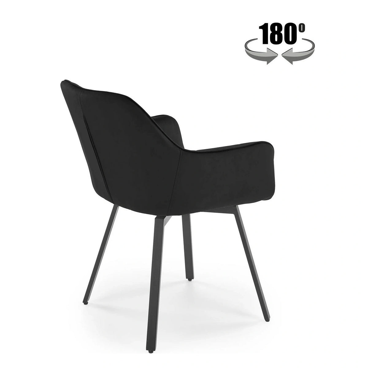 Scaun K588, negru - HLR 66, stofa catifelata/otel, 55x60x89 cm