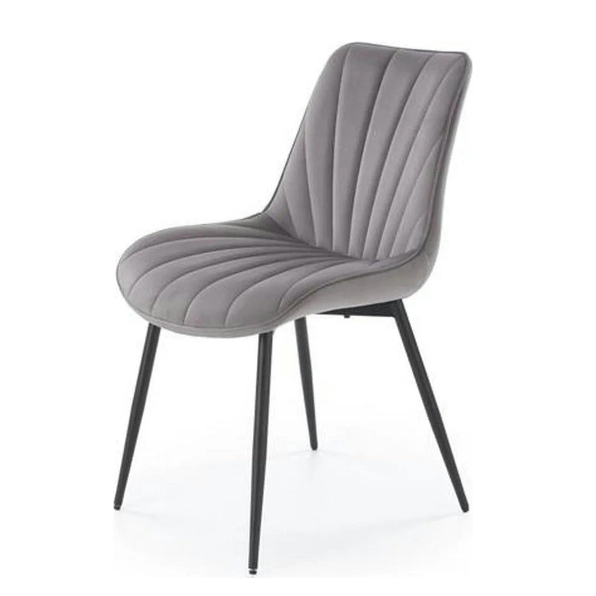 Scaun K589, gri - Bluvel 14, stofa catifelata/otel, 50x63x87 cm