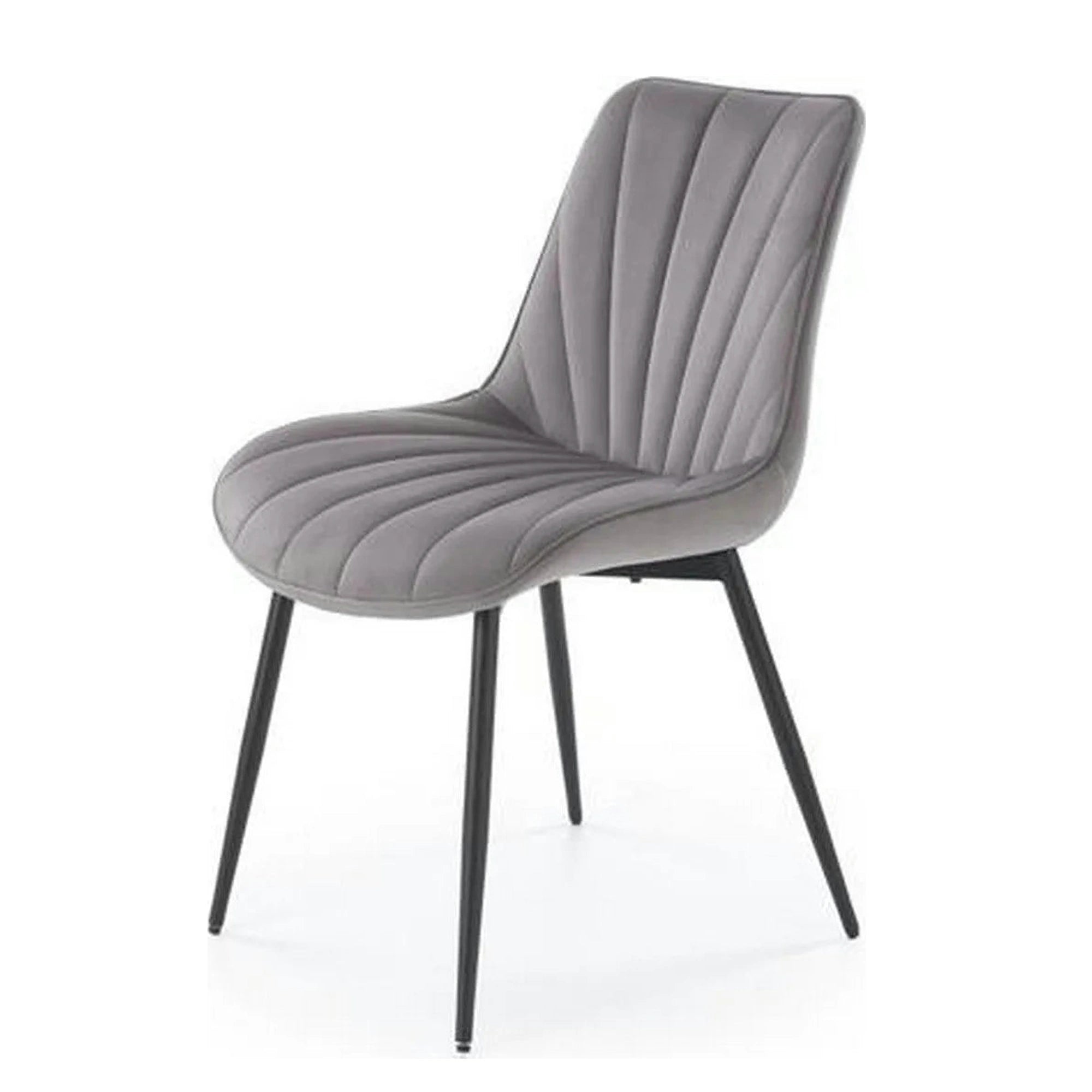Scaun K589, gri - Bluvel 14, stofa catifelata/otel, 50x63x87 cm