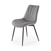 Scaun K589, gri - Bluvel 14, stofa catifelata/otel, 50x63x87 cm