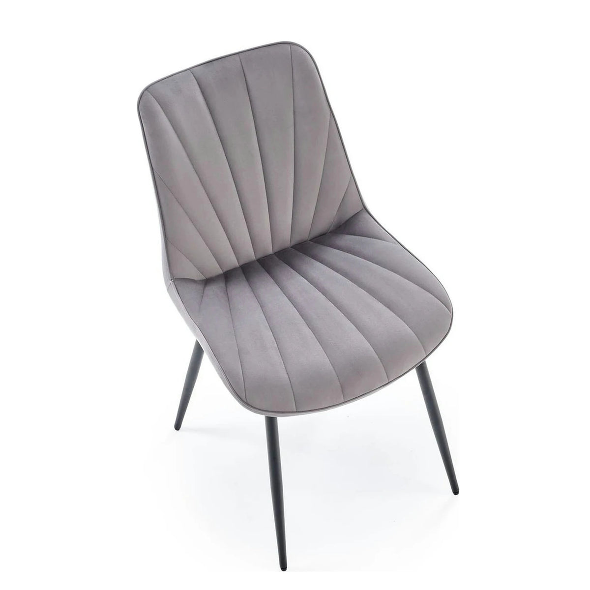 Scaun K589, gri - Bluvel 14, stofa catifelata/otel, 50x63x87 cm