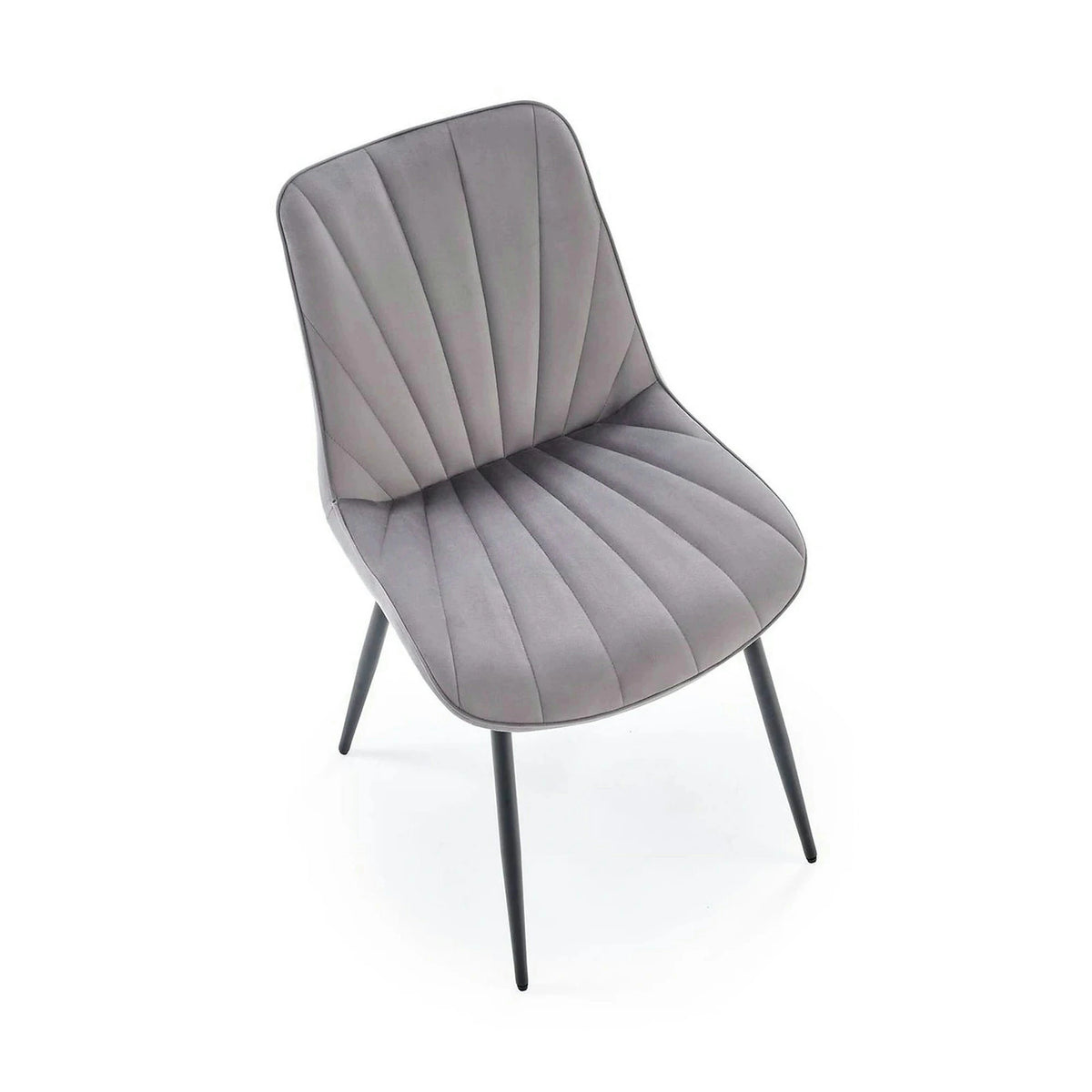 Scaun K589, gri - Bluvel 14, stofa catifelata/otel, 50x63x87 cm