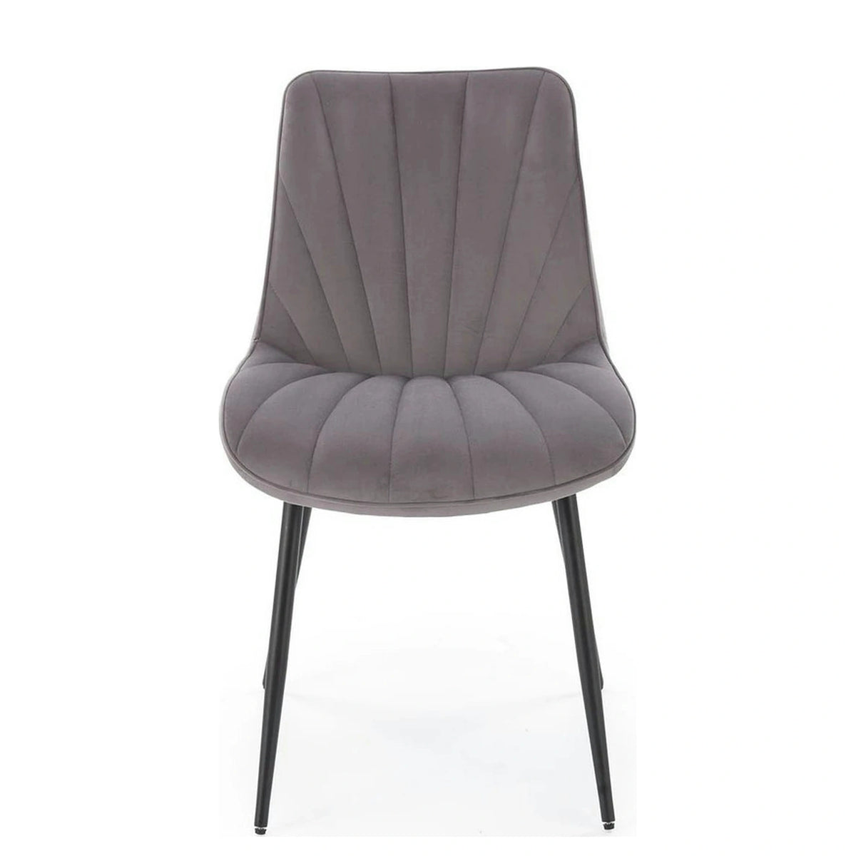 Scaun K589, gri - Bluvel 14, stofa catifelata/otel, 50x63x87 cm