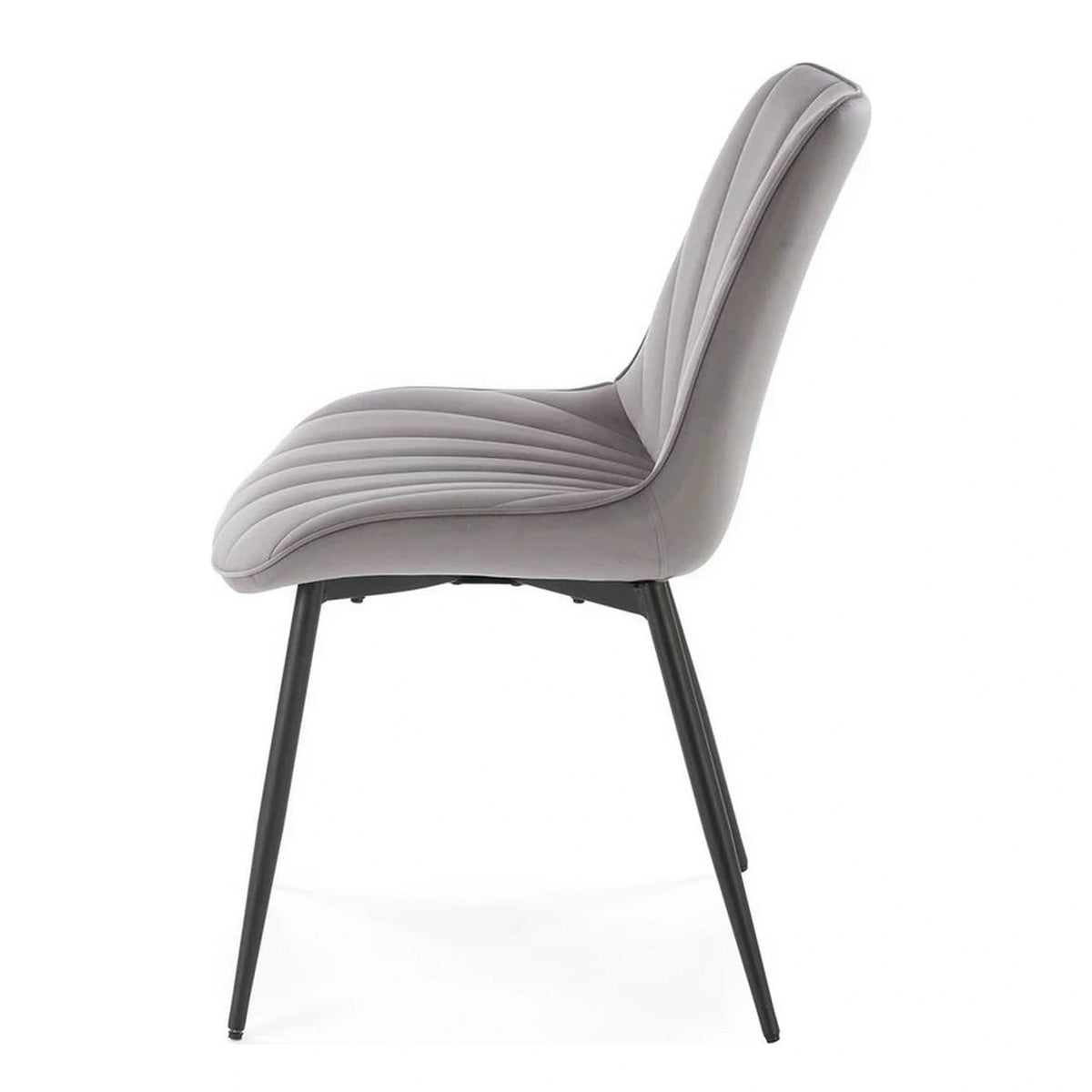 Scaun K589, gri - Bluvel 14, stofa catifelata/otel, 50x63x87 cm