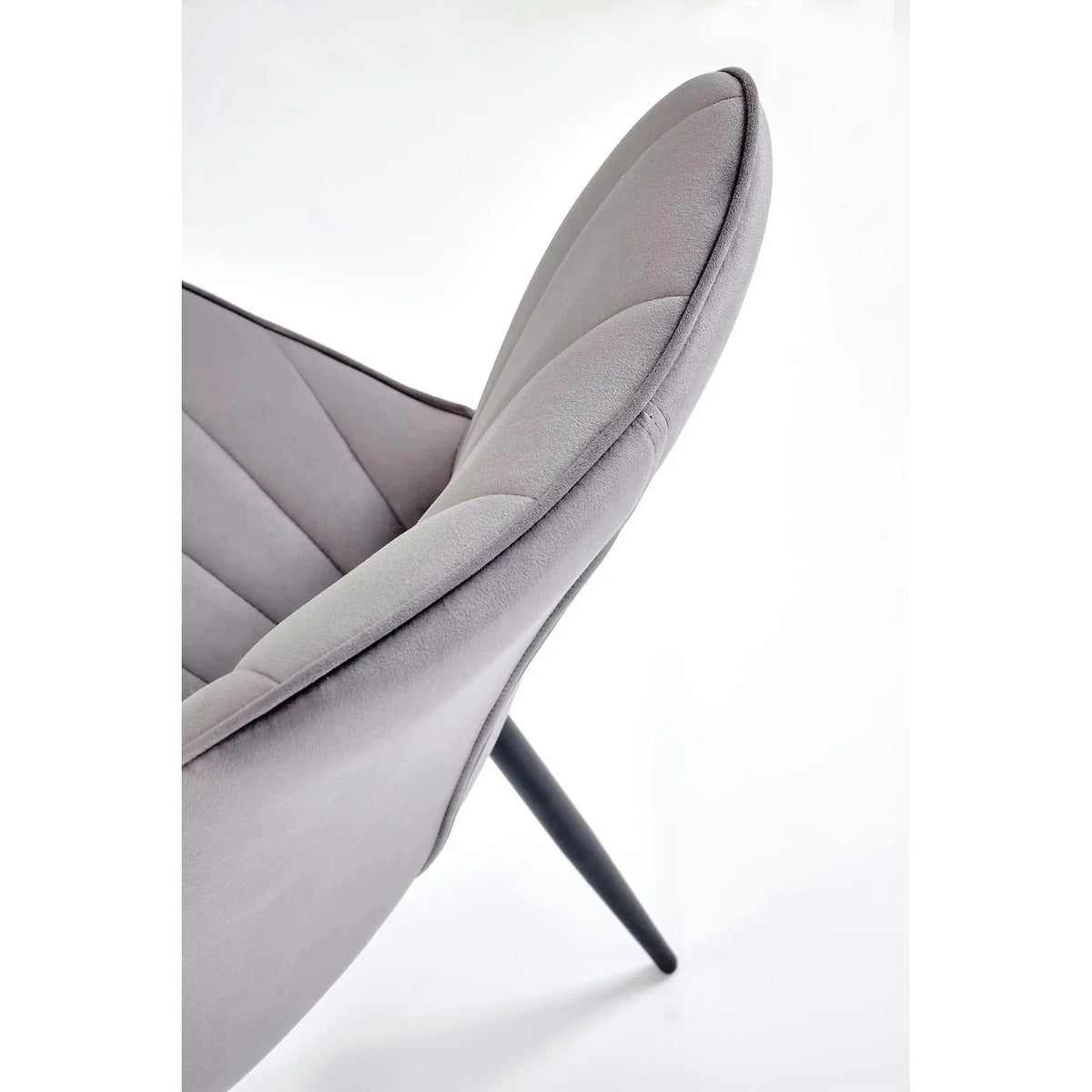 Scaun K589, gri - Bluvel 14, stofa catifelata/otel, 50x63x87 cm
