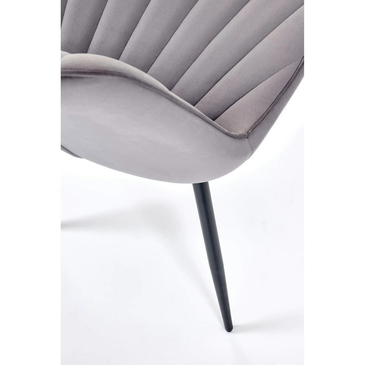Scaun K589, gri - Bluvel 14, stofa catifelata/otel, 50x63x87 cm