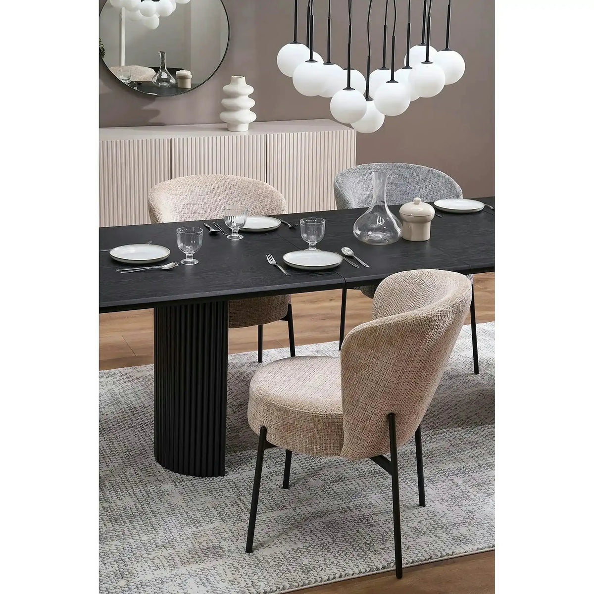 Scaun K590, bej - Cremona 14, stofa catifelata/otel, 55x66x80 cm