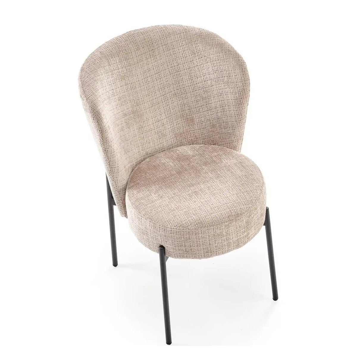 Scaun K590, bej - Cremona 14, stofa catifelata/otel, 55x66x80 cm