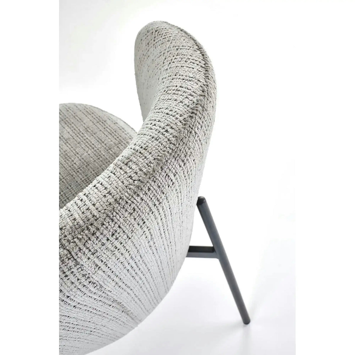Scaun K590, gri - Cremona 96, stofa catifelata/otel, 55x66x80 cm