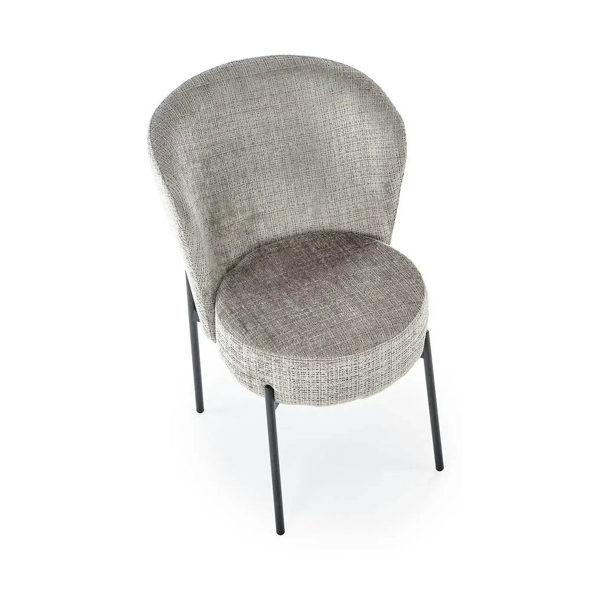 Scaun K590, gri - Cremona 96, stofa catifelata/otel, 55x66x80 cm