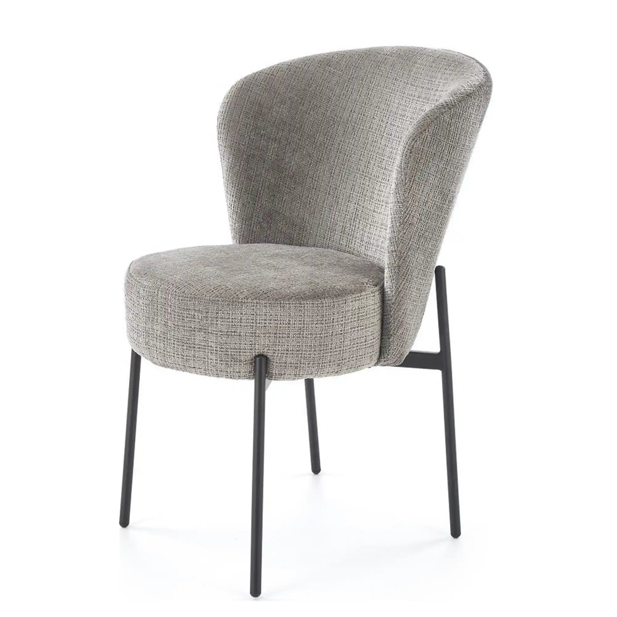 Scaun K590, gri - Cremona 96, stofa catifelata/otel, 55x66x80 cm