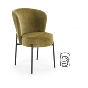 Scaun K590, verde olive - Cremona 38, stofa catifelata/otel, 55x66x80 cm