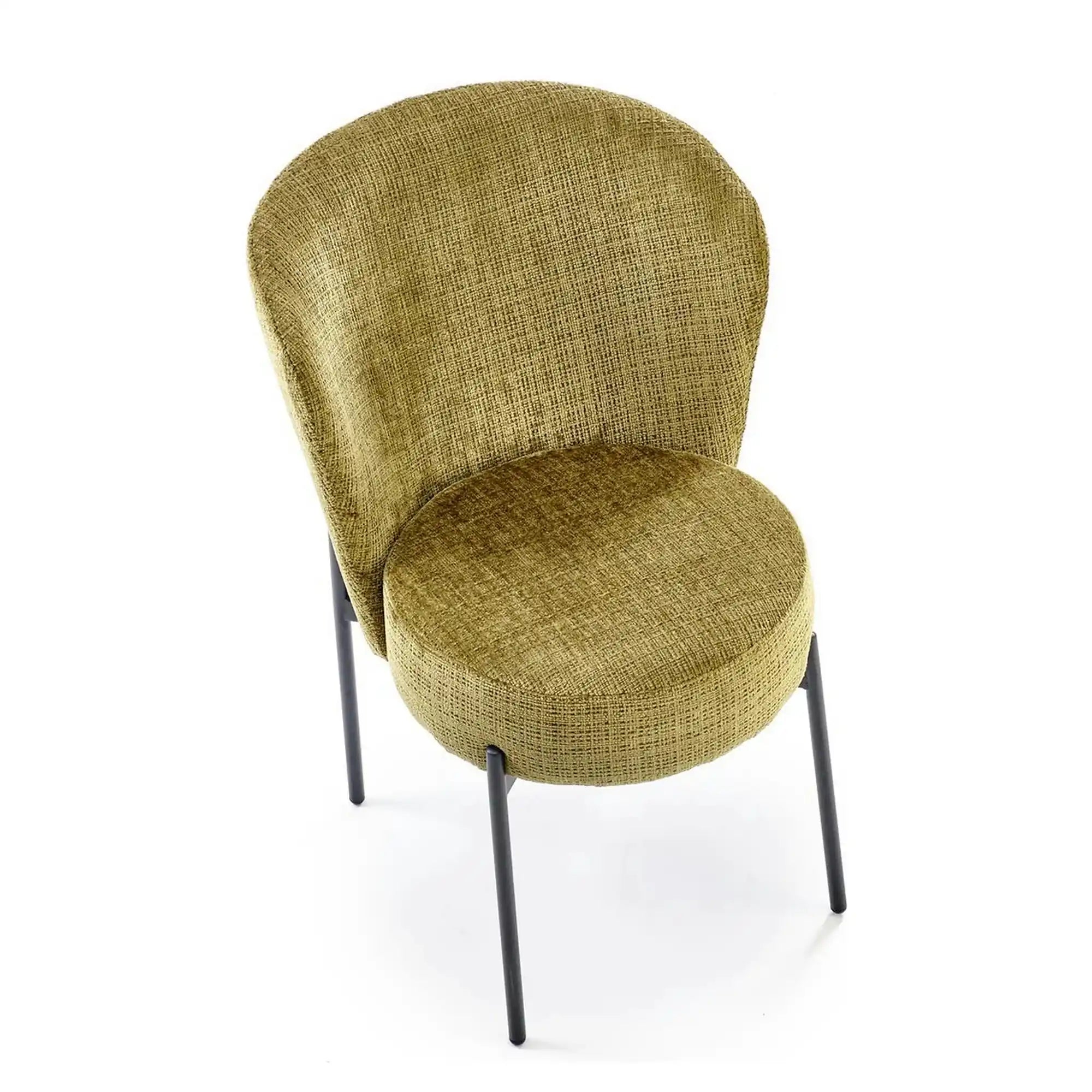 Scaun K590, verde olive - Cremona 38, stofa catifelata/otel, 55x66x80 cm
