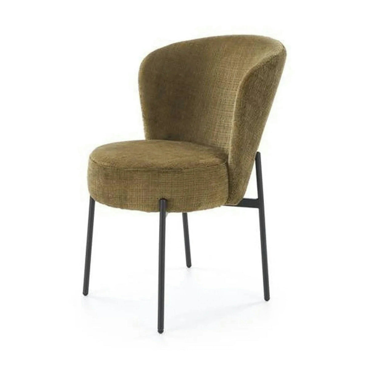 Scaun K590, verde olive - Cremona 38, stofa catifelata/otel, 55x66x80 cm