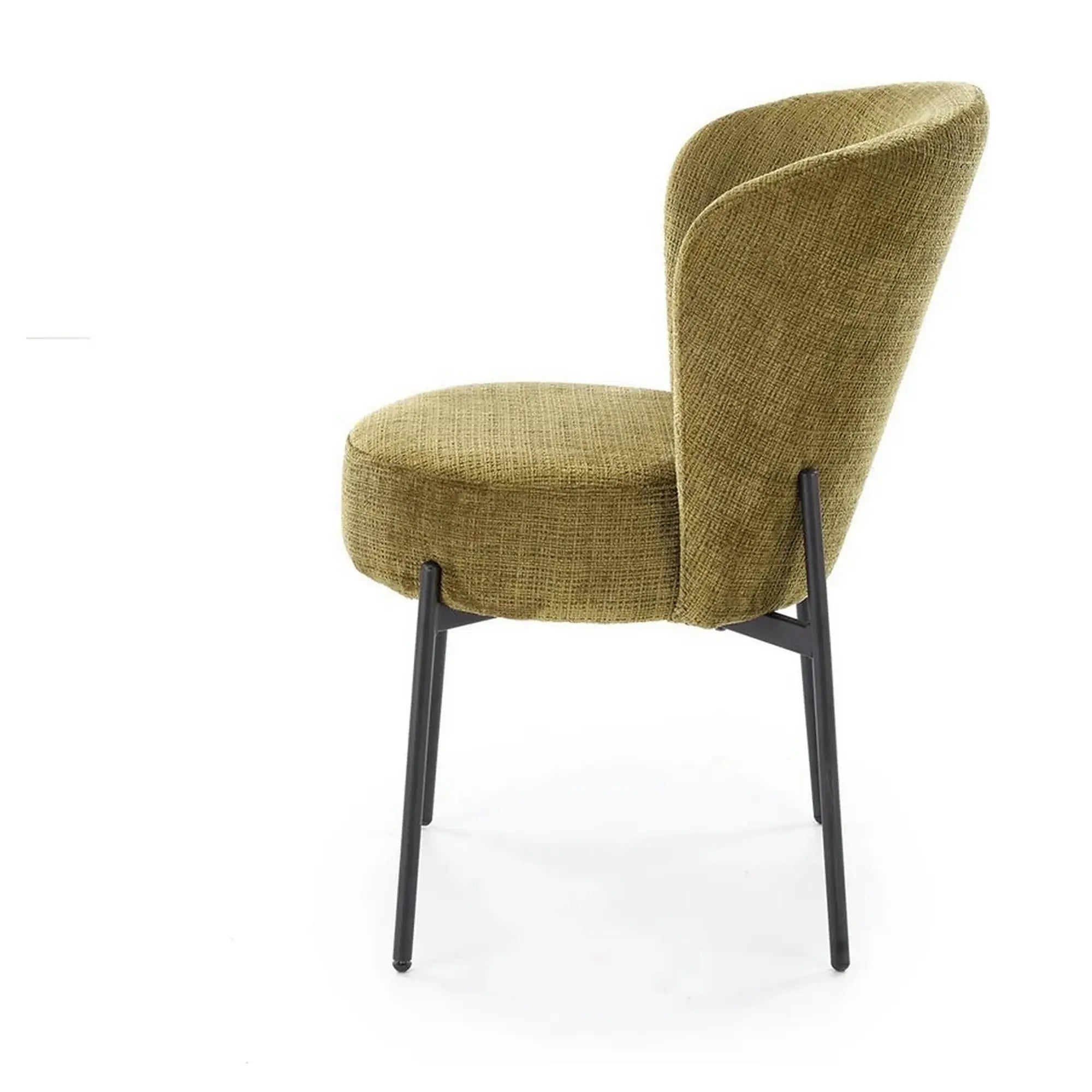 Scaun K590, verde olive - Cremona 38, stofa catifelata/otel, 55x66x80 cm