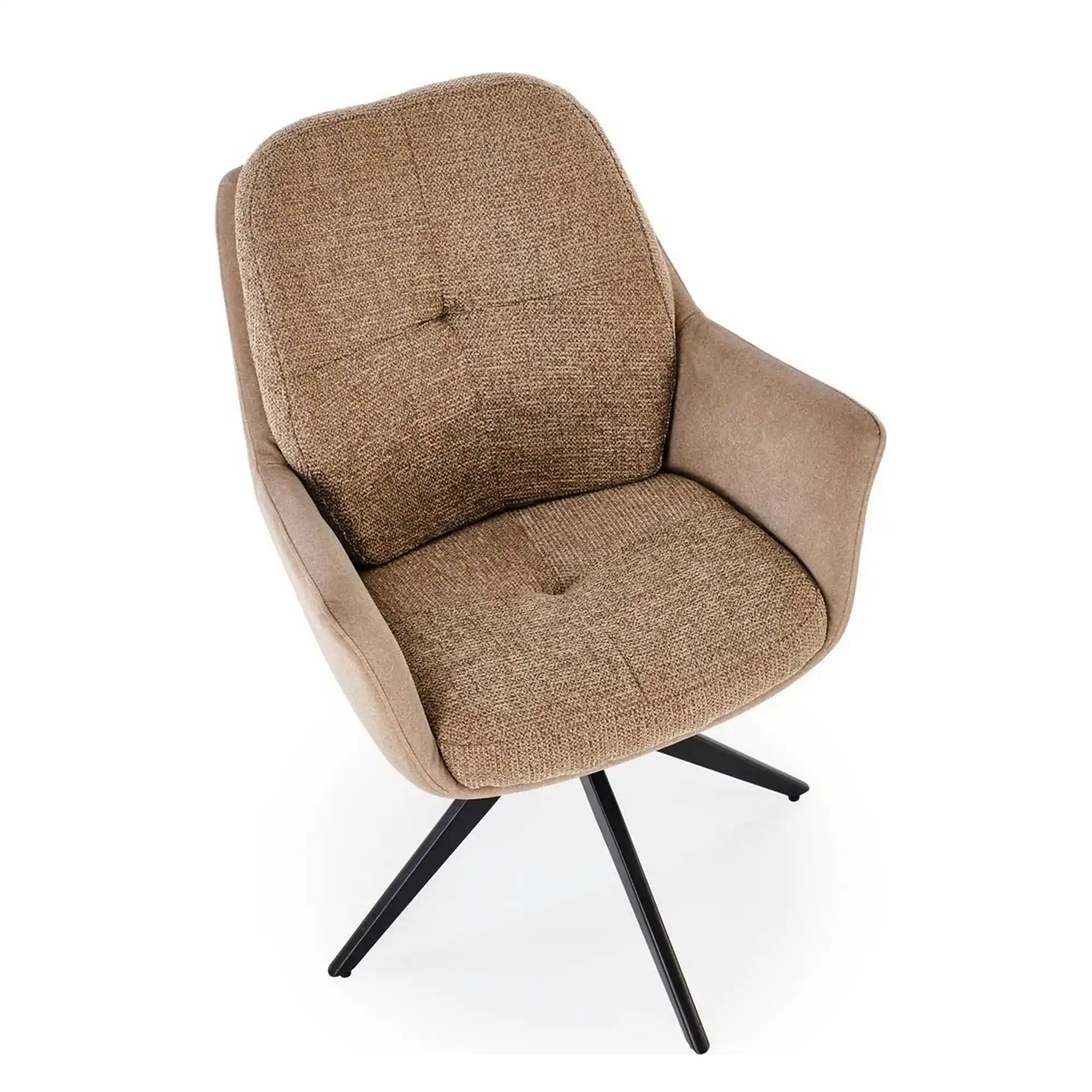 Scaun K591, maro/negru, stofa clasica/otel, 65x73x94 cm