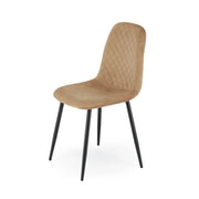 Scaun K608, bej, stofa catifelata/metal, 45x52x88 cm