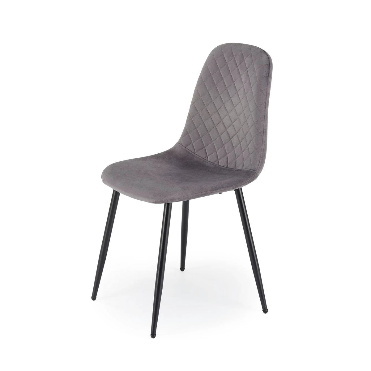 Scaun K608, gri, stofa catifelata/metal, 45x52x88 cm