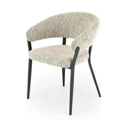 Scaun K609, bej/negru, stofa clasica/metal, 53x56x77 cm