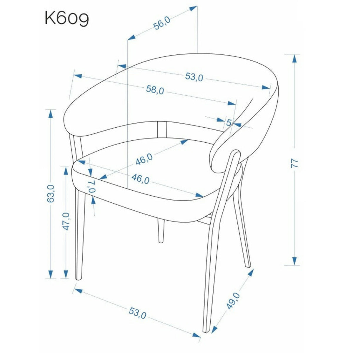 Scaun K609, bej/negru, stofa clasica/metal, 53x56x77 cm