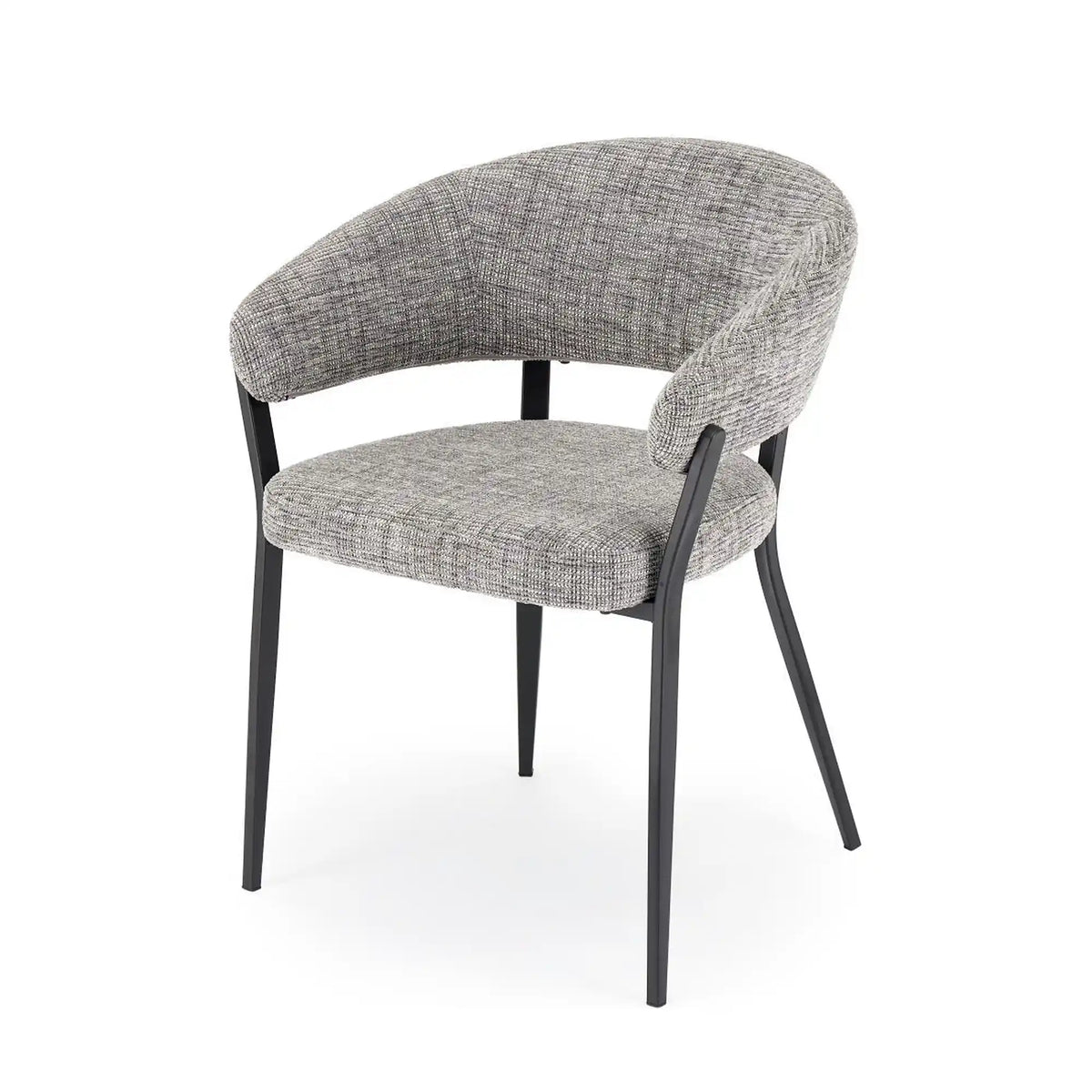 Scaun K609, gri/negru, stofa clasica/metal, 53x56x77 cm