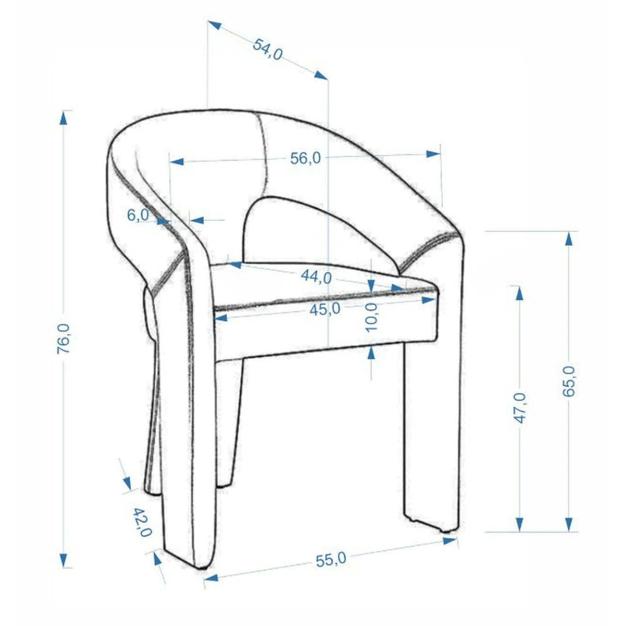 Scaun K612, stofa buclata bej, 56x54x76 cm