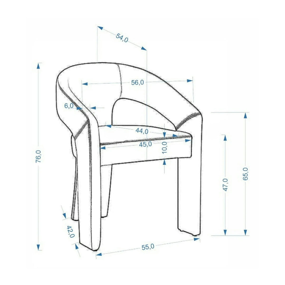 Scaun K612, stofa buclata bej, 56x54x76 cm