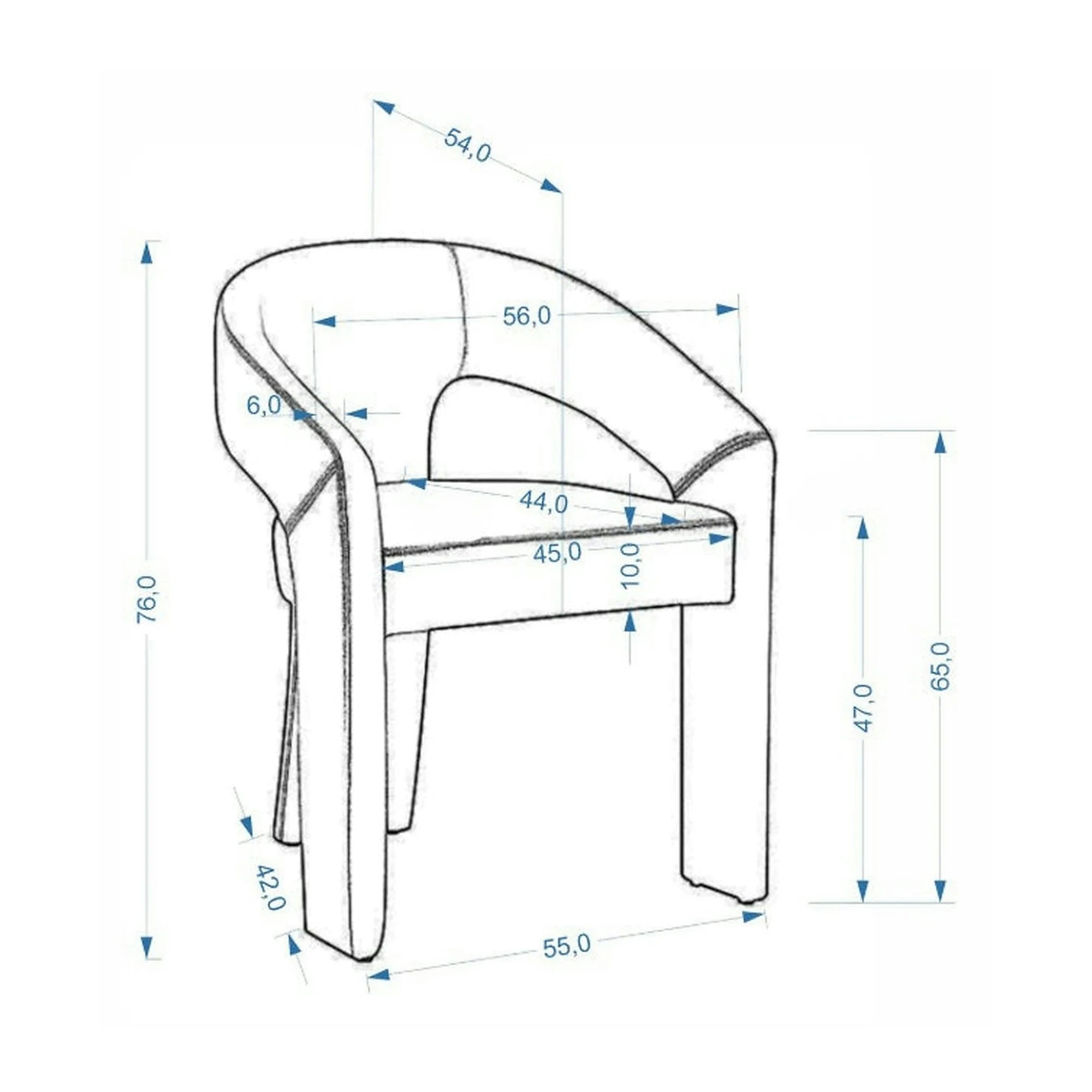 Scaun K612, stofa buclata bej, 56x54x76 cm