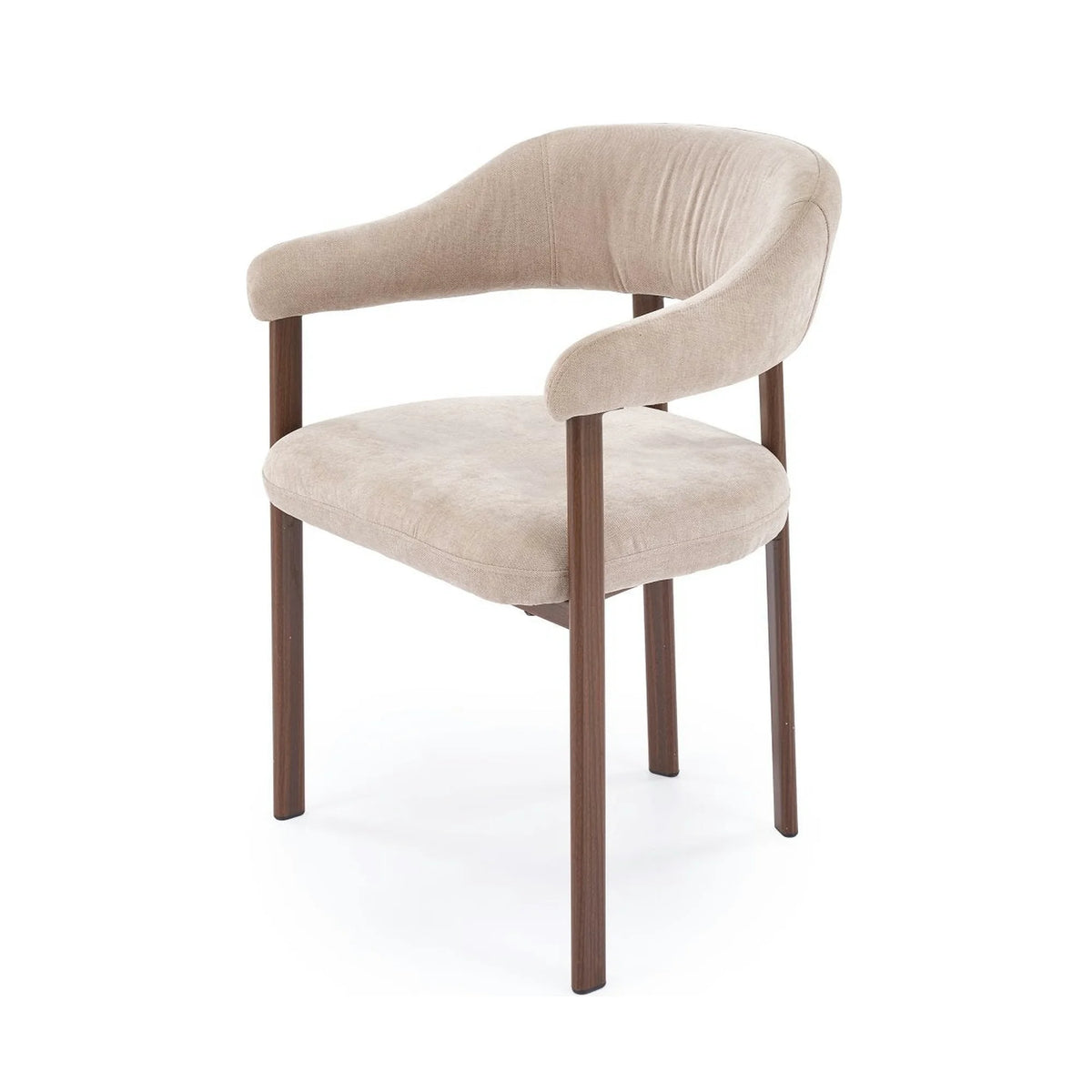 Scaun K616, bej/nuc, stofa clasica/metal, 58x56x80 cm
