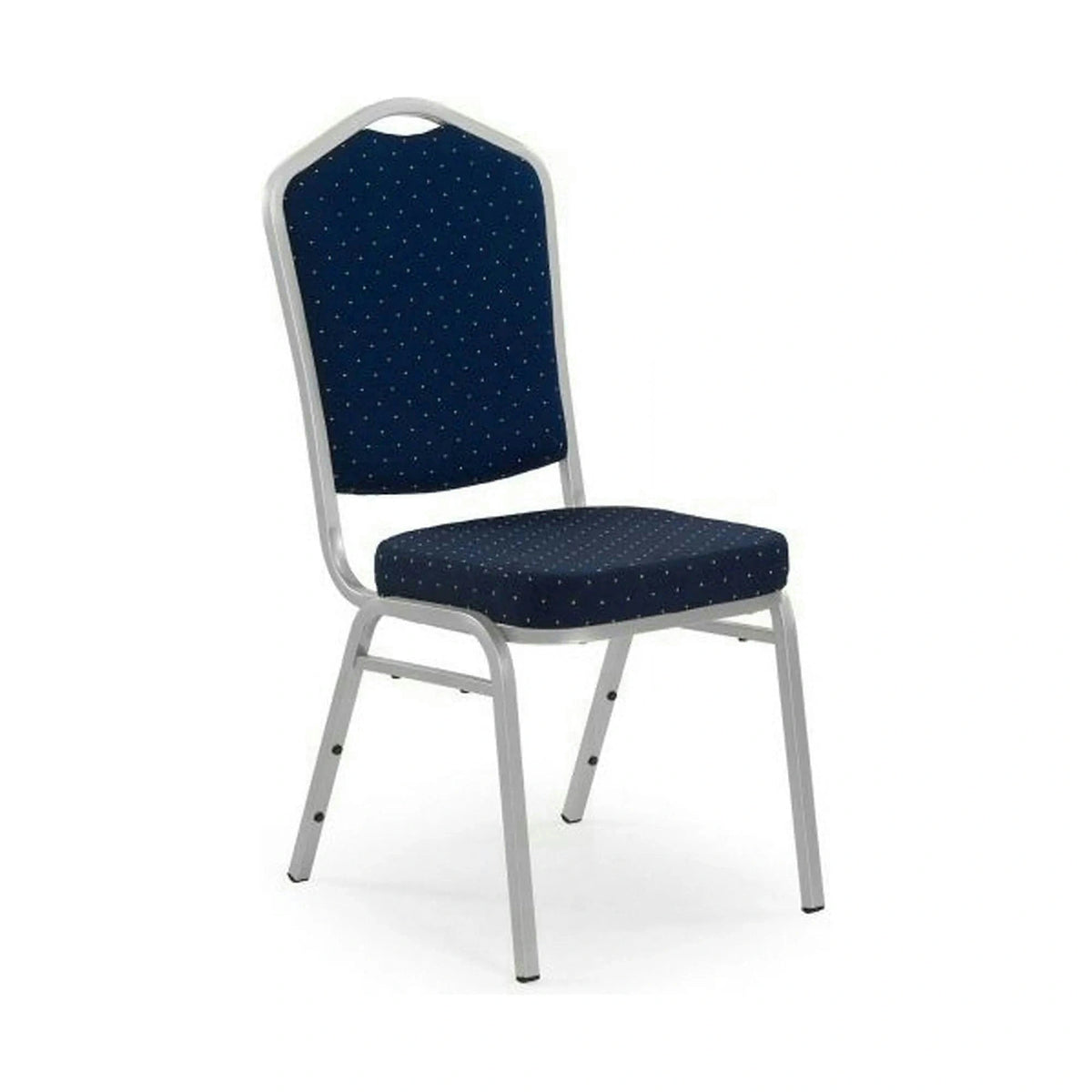 Scaun K66-S, albastru/argintiu, stofa clasica/metal, 45X48X93 CM