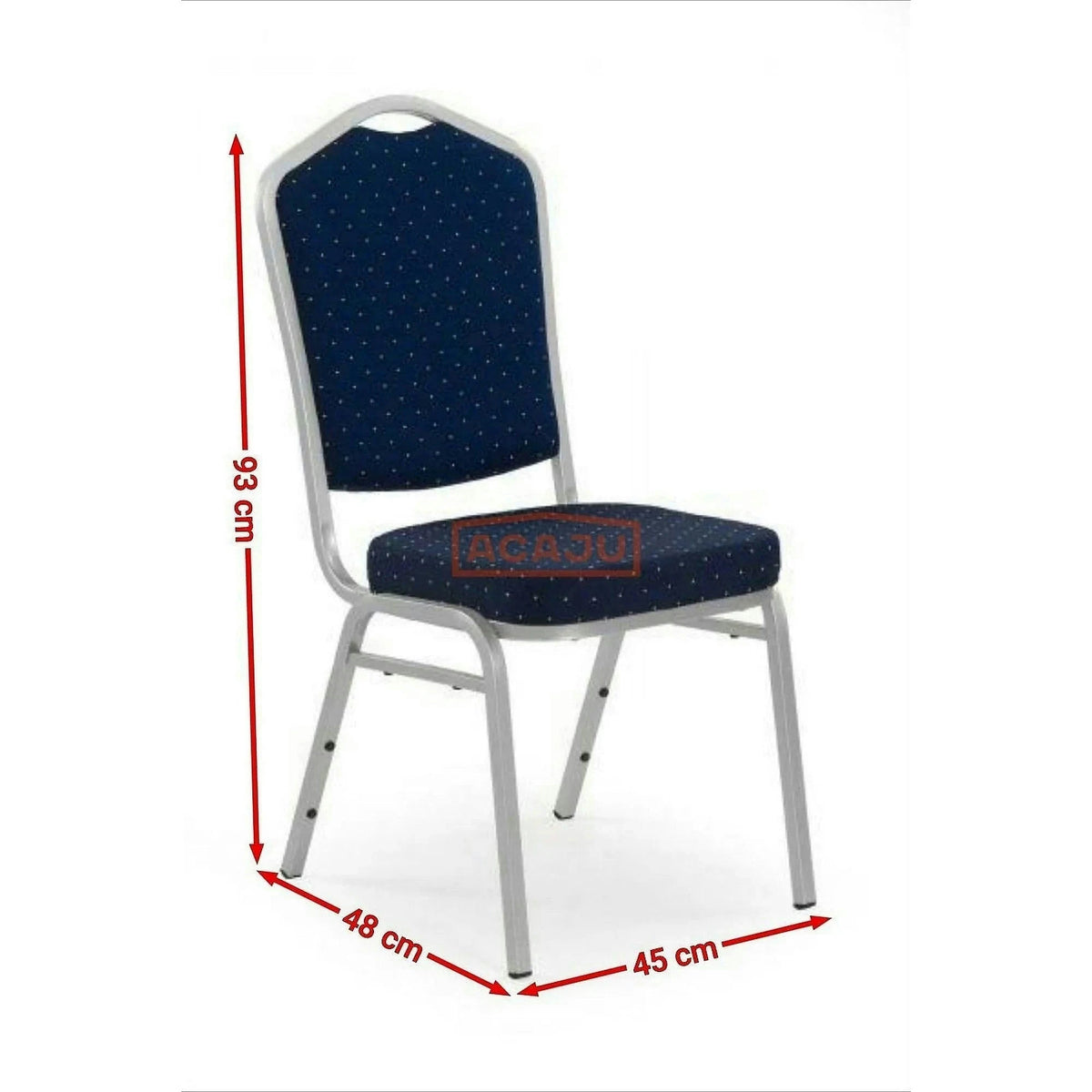 Scaun K66-S, albastru/argintiu, stofa clasica/metal, 45X48X93 CM