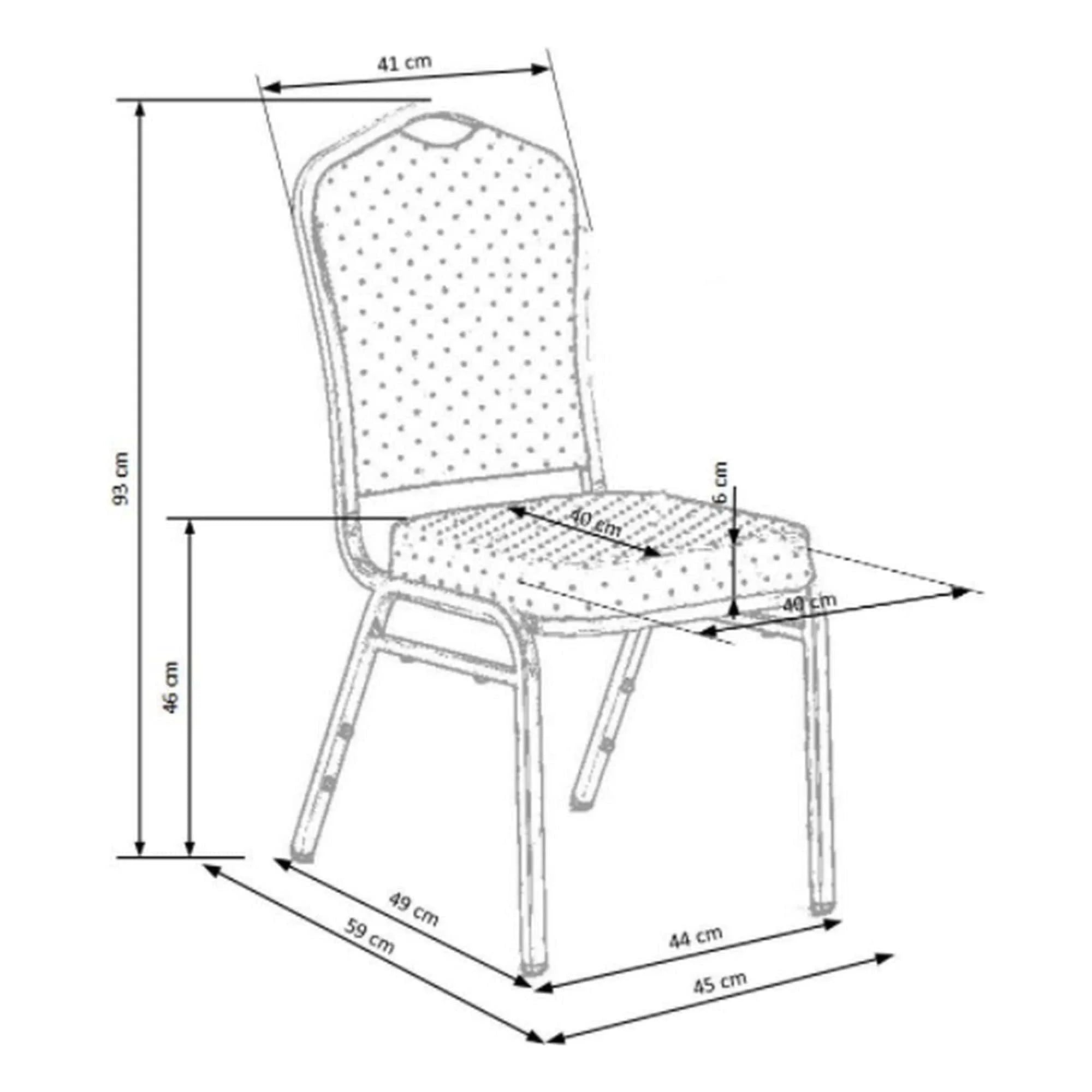Scaun K66-S, albastru/argintiu, stofa clasica/metal, 45X48X93 CM
