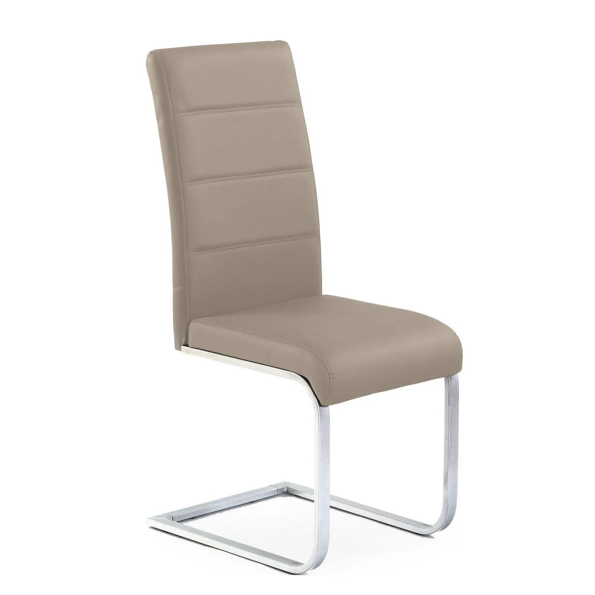 Scaun K85, cappuccino/crom, piele ecologic/metal, 42x56x100 cm