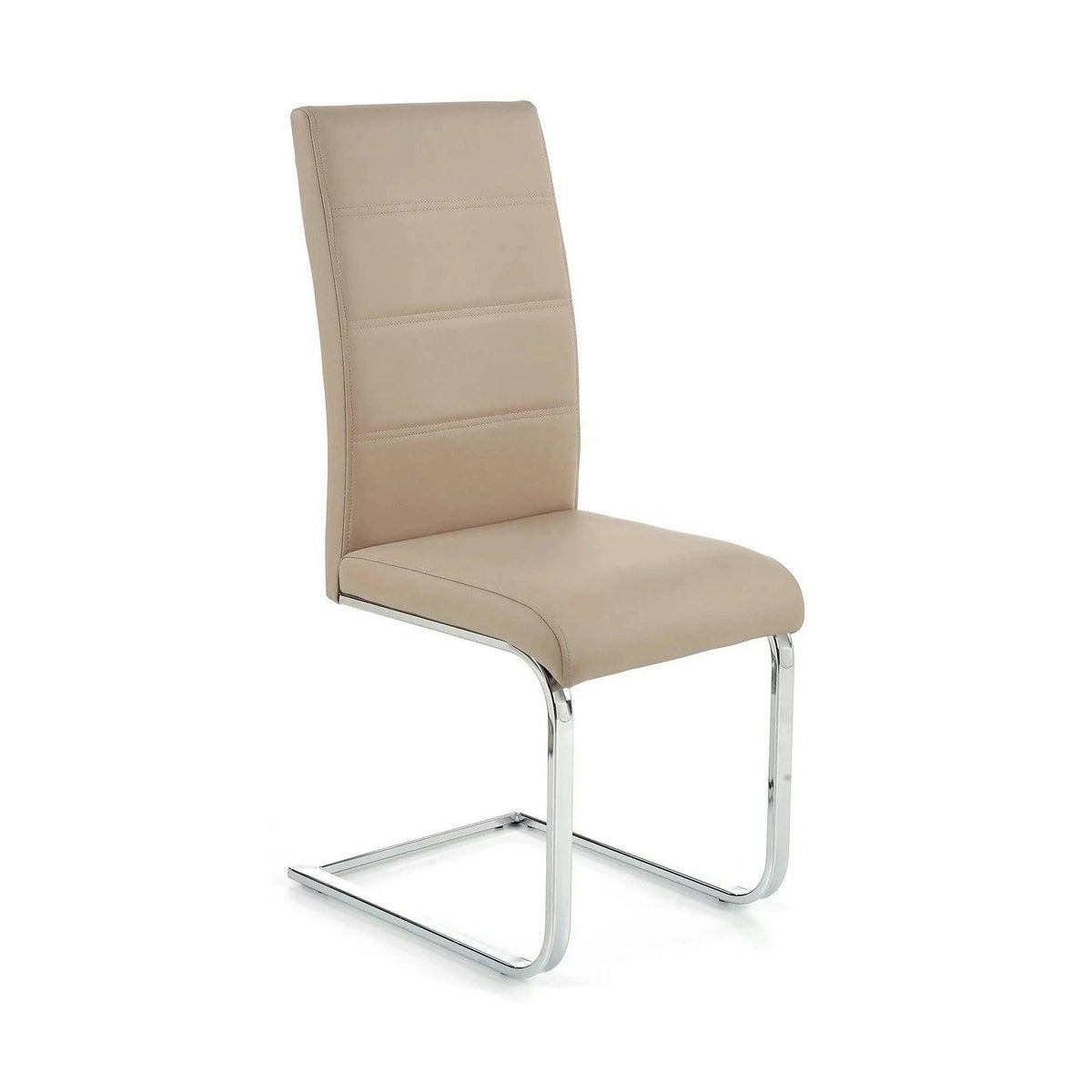 Scaun K85, cappuccino/crom, piele ecologic/metal, 42x56x100 cm