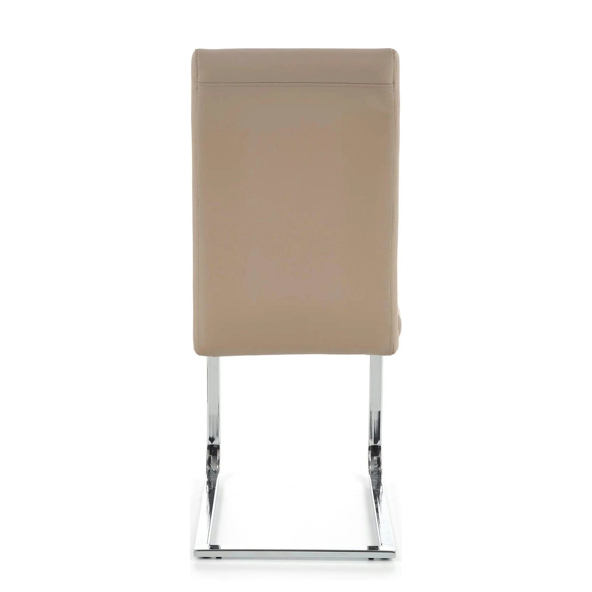 Scaun K85, cappuccino/crom, piele ecologic/metal, 42x56x100 cm